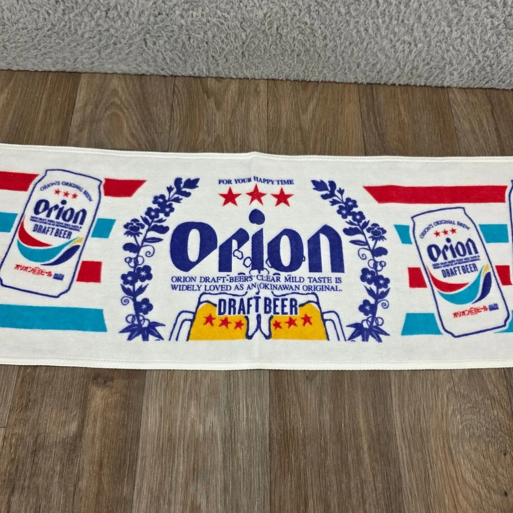 Orion Draft Beer Long Muffler Towel White Blue Red Cotton Made in Japan New